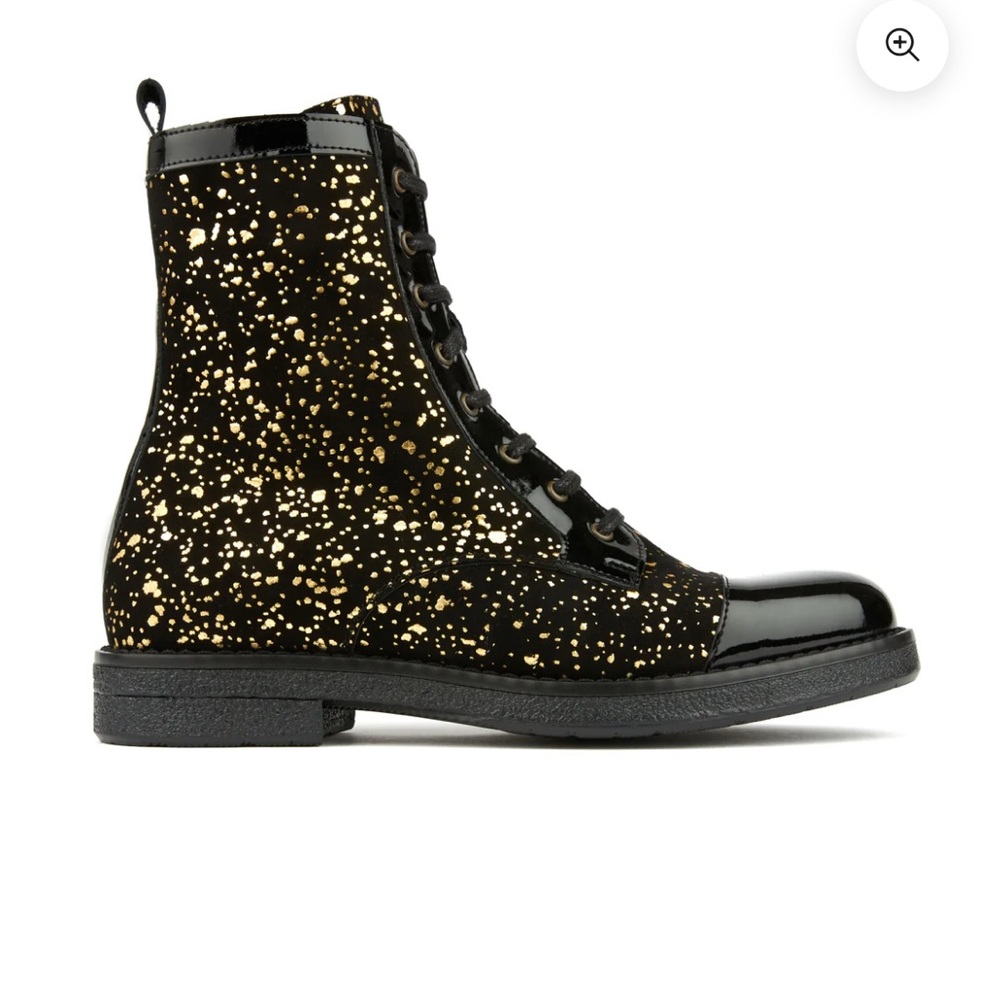 New embassy London 37 Stylish Black and Gold Women's Boots